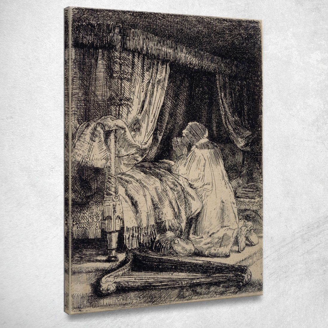 Davide In Preghiera Rembrandt van Rijn rvr50 quadro stampato su tela Davide In Preghiera Rembrandt van Rijn rvr50 quadro stampato su tela