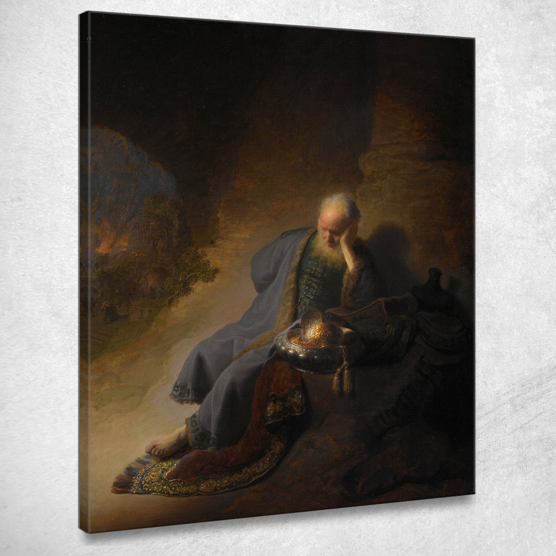 Geremia Lamenta La Distruzione Di Gerusalemme Rembrandt van Rijn rvr70 quadro stampato su tela Geremia Lamenta La Distruzione Di Gerusalemme Rembrandt van Rijn rvr70 quadro stampato su tela