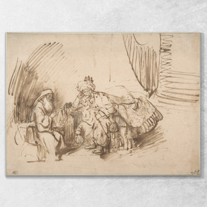 Nathan Ammonisce Davide Rembrandt van Rijn rvr104 quadro stampato su tela