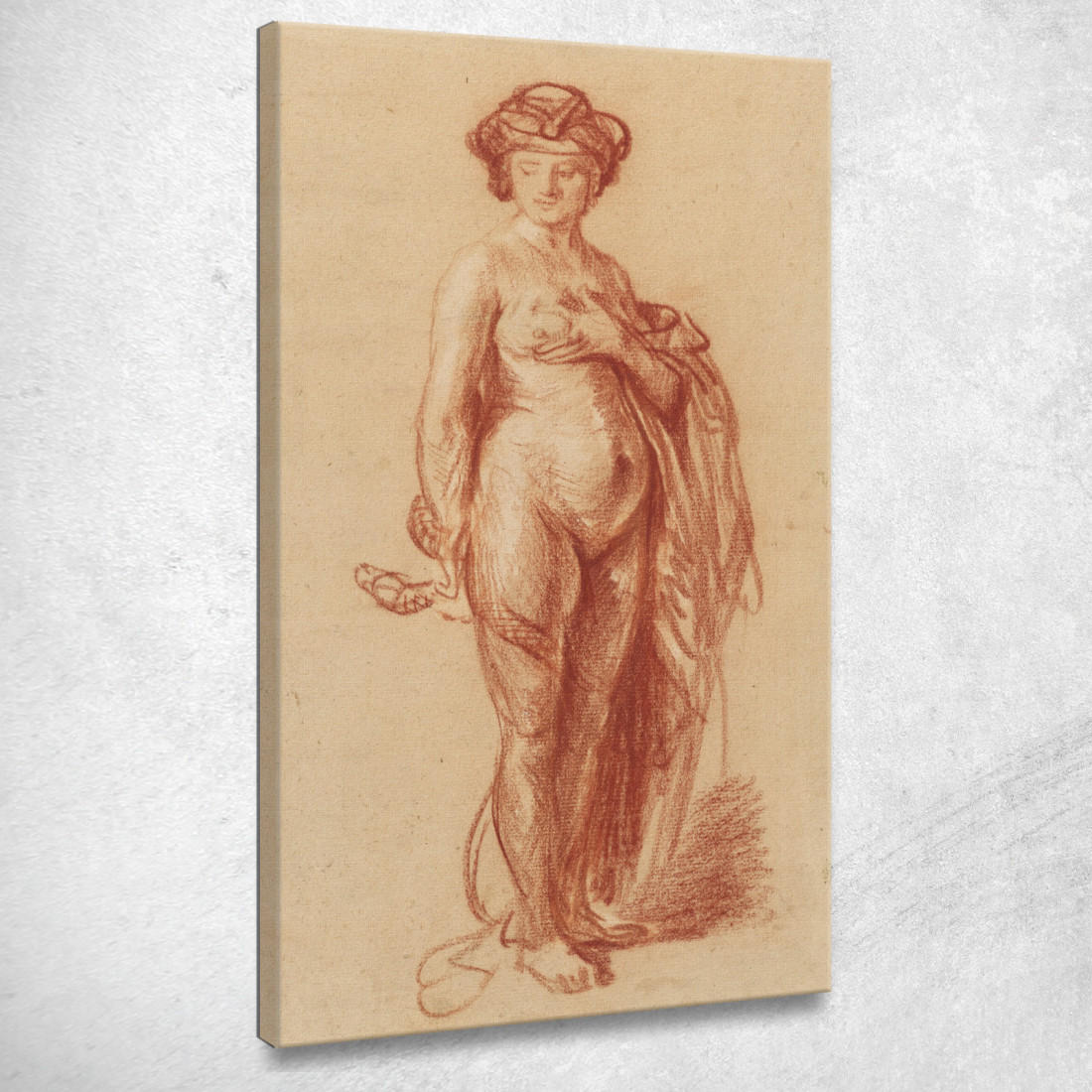 Donna Nuda Con Un Serpente Rembrandt van Rijn rvr107 quadro stampato su tela Donna Nuda Con Un Serpente Rembrandt van Rijn rvr107 quadro stampato su tela