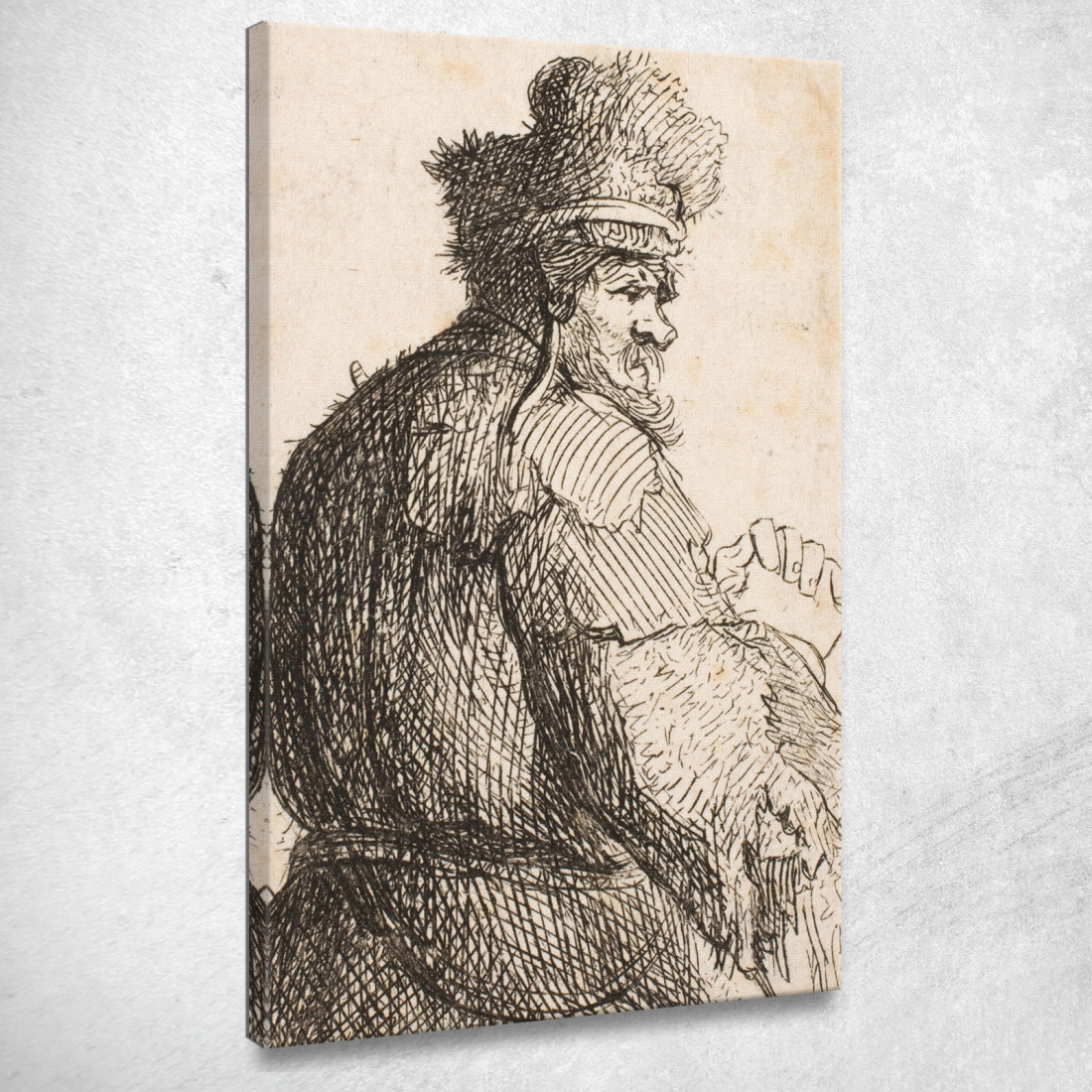 Vecchio Visto Di Profilo Da Dietro Verso La Mezza Figura Destra Rembrandt van Rijn rvr111 quadro stampato su tela Vecchio Visto Di Profilo Da Dietro Verso La Mezza Figura Destra Rembrandt van Rijn rvr111 quadro stampato su tela