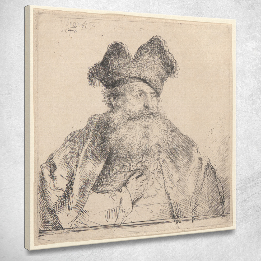 Vecchio Con Un Berretto Di Pelliccia Diviso Rembrandt van Rijn rvr112 quadro stampato su tela Vecchio Con Un Berretto Di Pelliccia Diviso Rembrandt van Rijn rvr112 quadro stampato su tela