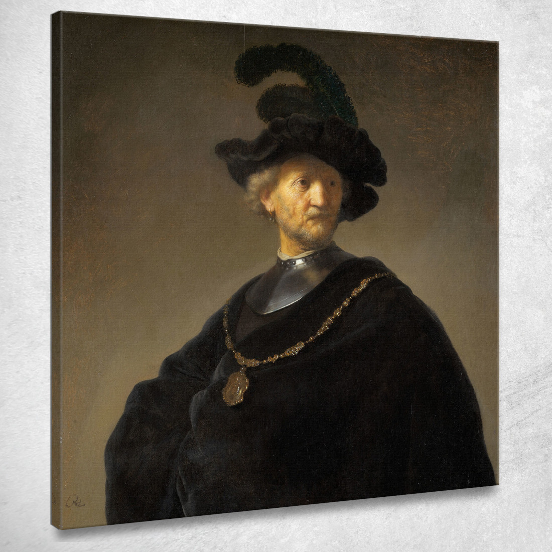 Vecchio Con Una Catena D'Oro Rembrandt van Rijn rvr113 quadro stampato su tela Vecchio Con Una Catena D'Oro Rembrandt van Rijn rvr113 quadro stampato su tela