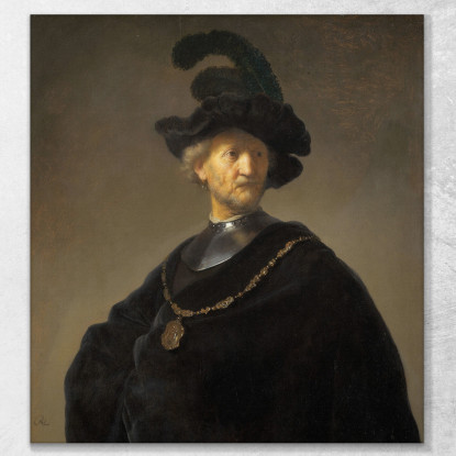 Vecchio Con Una Catena D'Oro Rembrandt van Rijn rvr113 quadro stampato su tela