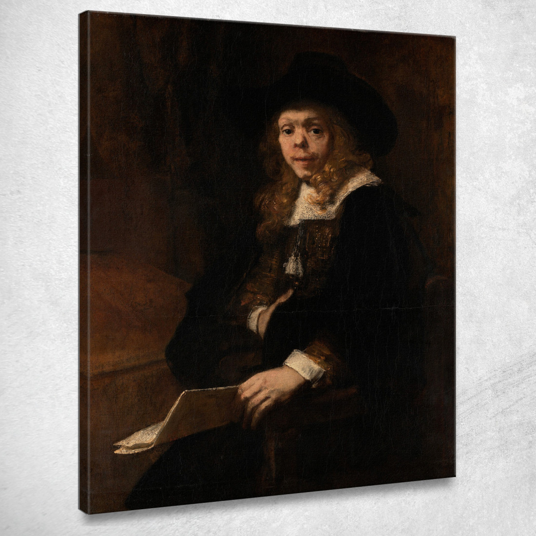 Ritratto Di Gerard De Lairesse Rembrandt van Rijn rvr141 quadro stampato su tela Ritratto Di Gerard De Lairesse Rembrandt van Rijn rvr141 quadro stampato su tela