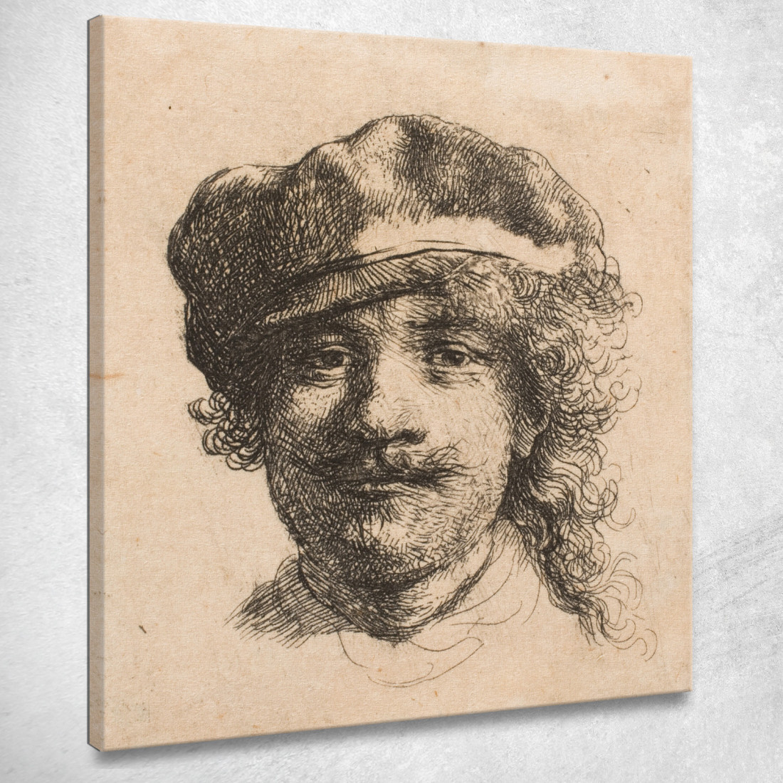 Rembrandt Indossa Un Berretto Morbido Rembrandt van Rijn rvr162 quadro stampato su tela Rembrandt Indossa Un Berretto Morbido Rembrandt van Rijn rvr162 quadro stampato su tela