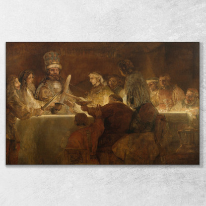 La Congiura Dei Batavi Sotto Claudio Civile Rembrandt van Rijn rvr214 quadro stampato su tela