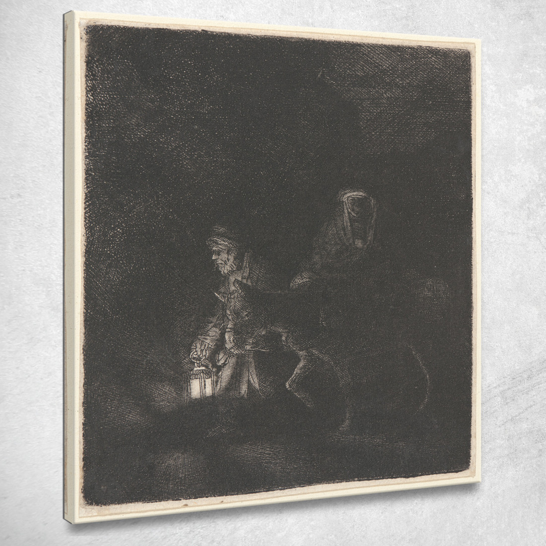 La Fuga In Egitto A Night Piece Rembrandt van Rijn rvr224 quadro stampato su tela La Fuga In Egitto A Night Piece Rembrandt van Rijn rvr224 quadro stampato su tela