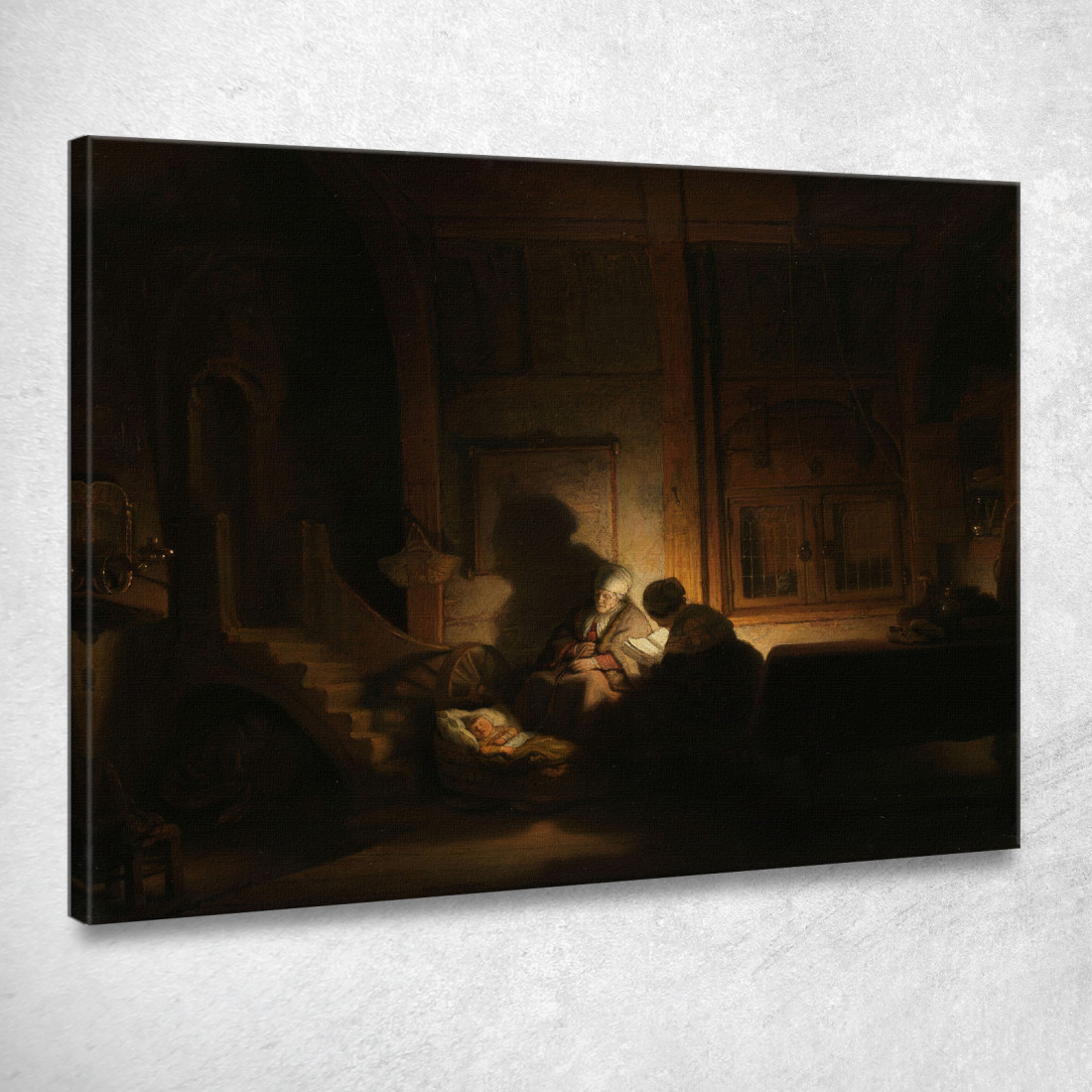 La Sacra Famiglia Di Notte Rembrandt van Rijn rvr227 quadro stampato su tela La Sacra Famiglia Di Notte Rembrandt van Rijn rvr227 quadro stampato su tela