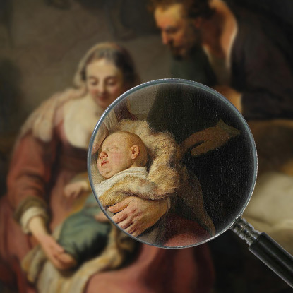 La Sacra Famiglia Rembrandt van Rijn rvr229 quadro stampato su tela