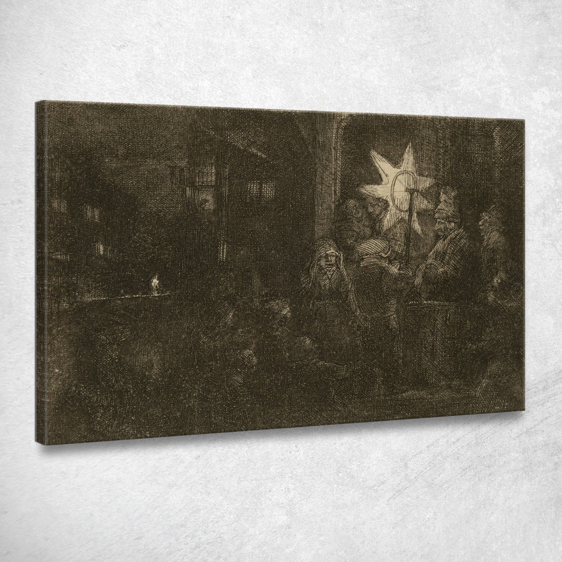 La Stella Dei Re Un Pezzo Notturno Rembrandt van Rijn rvr245 quadro stampato su tela La Stella Dei Re Un Pezzo Notturno Rembrandt van Rijn rvr245 quadro stampato su tela