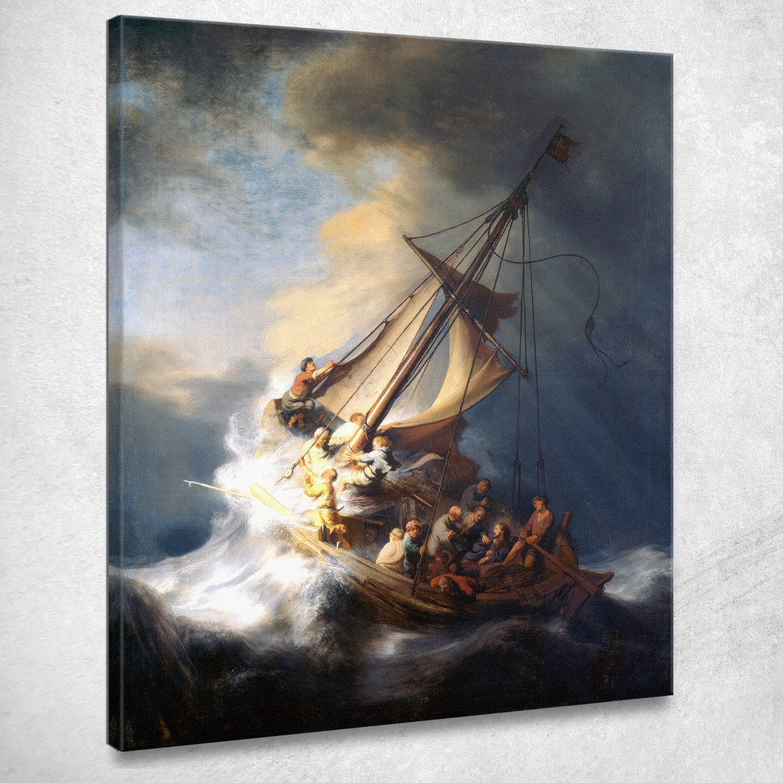 La Tempesta Sul Mare Di Galilea Rembrandt van Rijn rvr247 quadro stampato su tela La Tempesta Sul Mare Di Galilea Rembrandt van Rijn rvr247 quadro stampato su tela