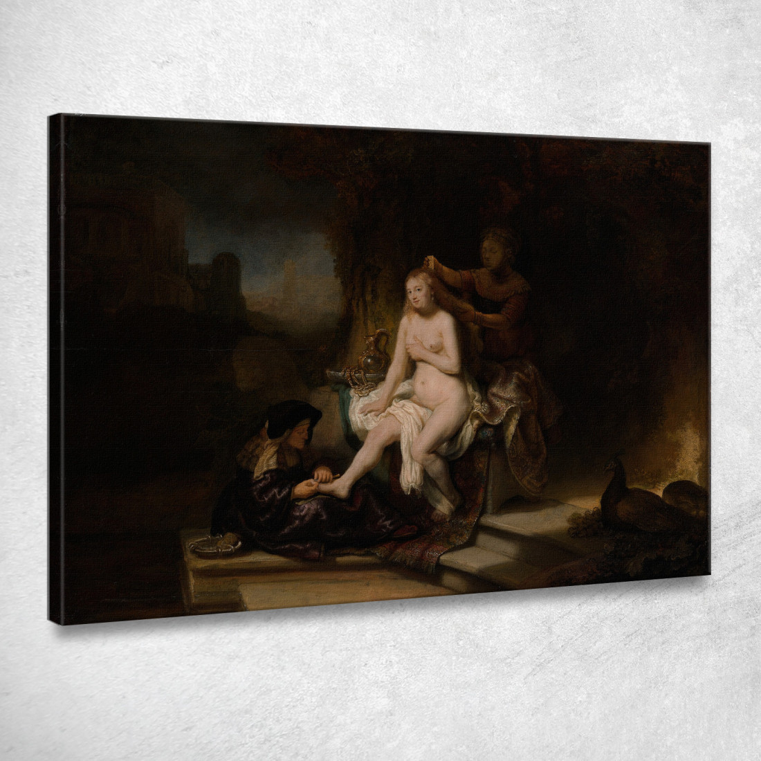 La Toilette Di Betsabea Rembrandt van Rijn rvr251 quadro stampato su tela La Toilette Di Betsabea Rembrandt van Rijn rvr251 quadro stampato su tela