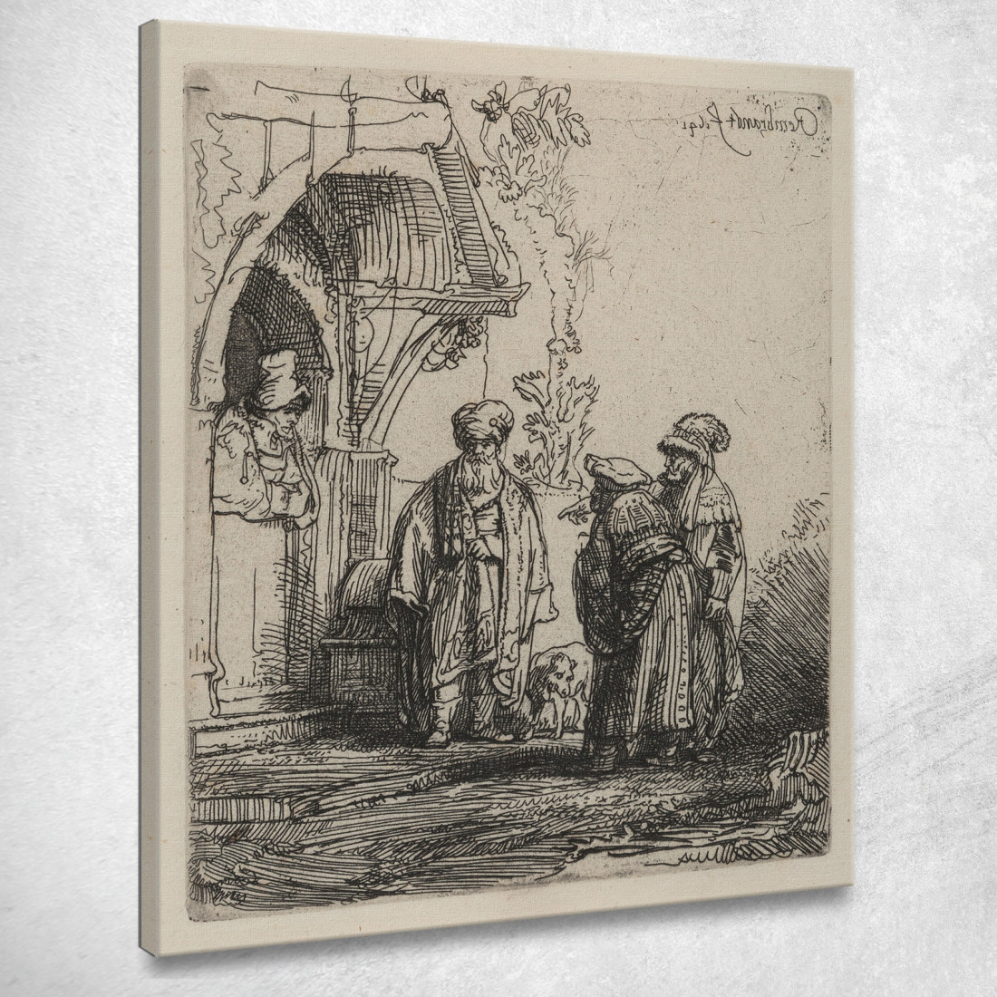 Tre Figure Orientali Rembrandt van Rijn rvr257 quadro stampato su tela Tre Figure Orientali Rembrandt van Rijn rvr257 quadro stampato su tela