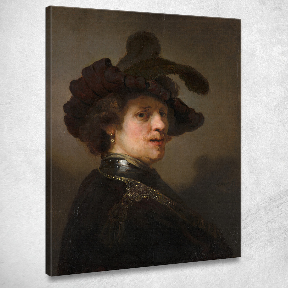 Tronie Di Un Uomo Con Un Berretto Piumato Rembrandt van Rijn rvr282 quadro stampato su tela Tronie Di Un Uomo Con Un Berretto Piumato Rembrandt van Rijn rvr282 quadro stampato su tela
