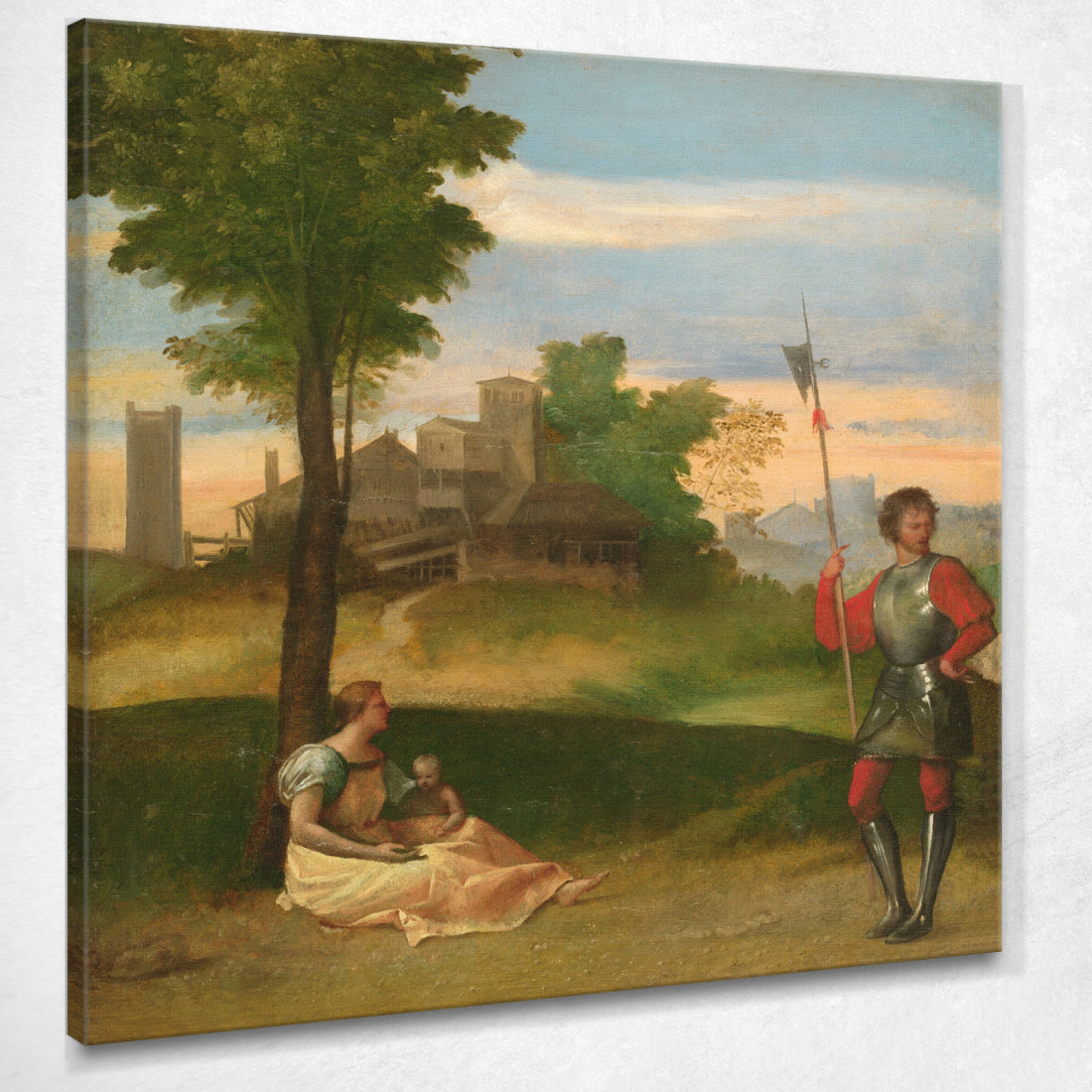 Un Idillio Una Madre E Un Alabardiere In Un Paesaggio Boscoso Titian Tiziano Vecellio ttn6 quadro stampato su tela Un Idillio Una Madre E Un Alabardiere In Un Paesaggio Boscoso Titian Tiziano Vecellio ttn6 quadro stampato su tela