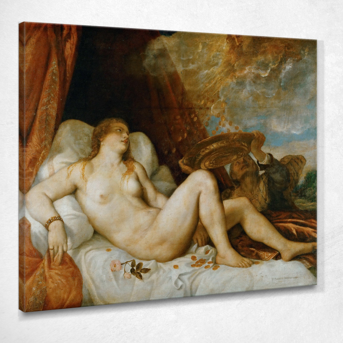 Danae Titian Tiziano Vecellio ttn19 quadro stampato su tela