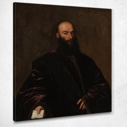 Ritratto Di Giacomo Di Andrea Dolfin Titian Tiziano Vecellio ttn52 quadro stampato su tela