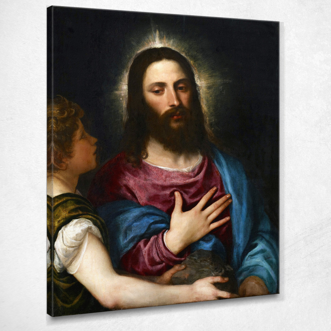 La Tentazione Di Cristo Titian Tiziano Vecellio ttn68 quadro stampato su tela La Tentazione Di Cristo Titian Tiziano Vecellio ttn68 quadro stampato su tela