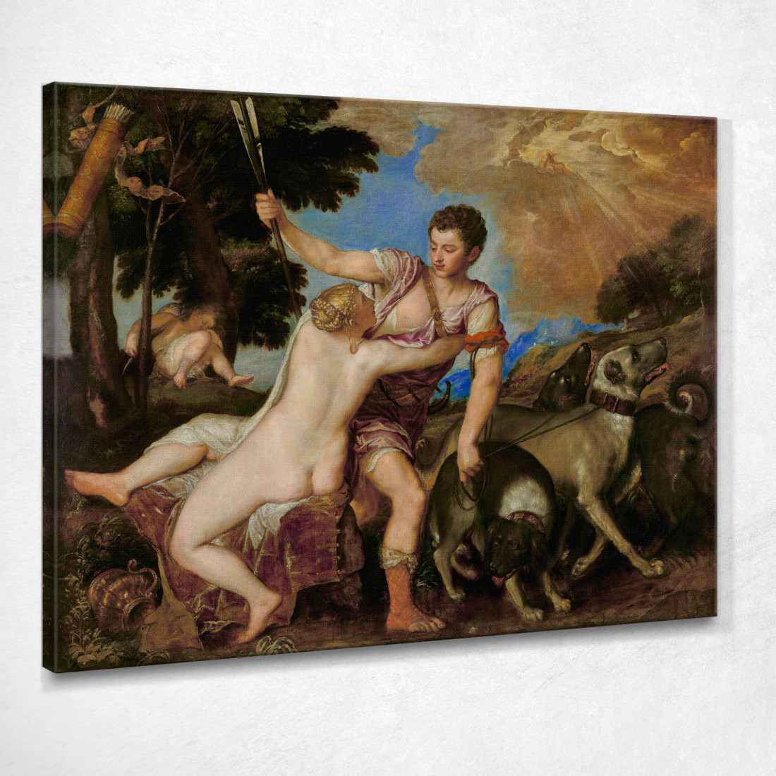 Venere E Adone Titian Tiziano Vecellio ttn74 quadro stampato su tela Venere E Adone Titian Tiziano Vecellio ttn74 quadro stampato su tela