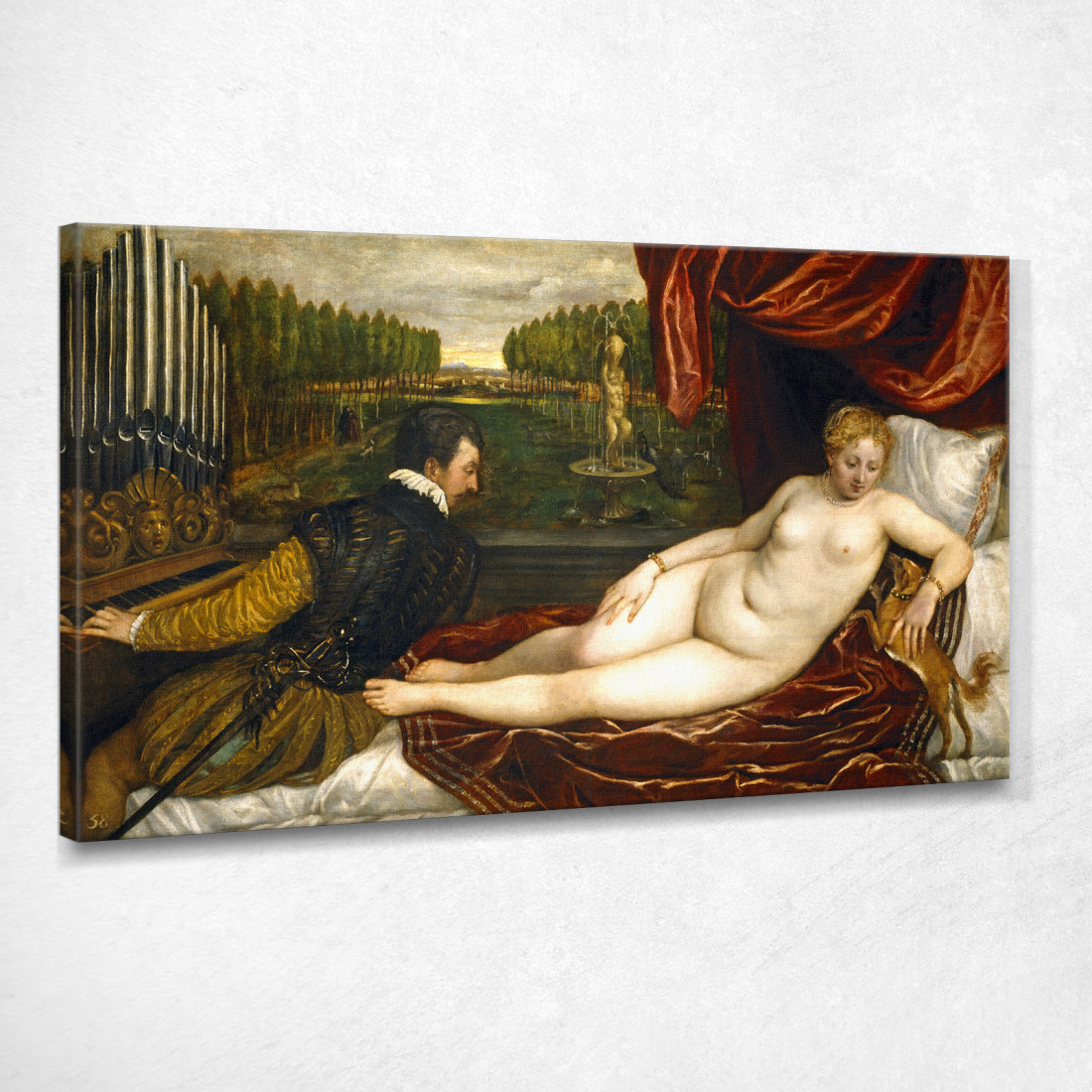 Venere E L'Organista E Il Cagnolino Titian Tiziano Vecellio ttn75 quadro stampato su tela Venere E L'Organista E Il Cagnolino Titian Tiziano Vecellio ttn75 quadro stampato su tela