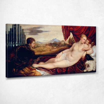 Venere Con L'Organista Titian Tiziano Vecellio ttn79 quadro stampato su tela