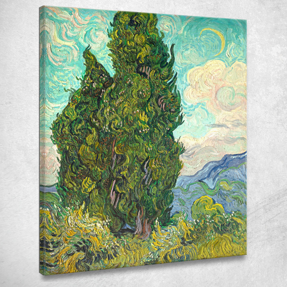 Cipressi Vincent van Gogh vvg6 quadro stampato su tela Cipressi Vincent van Gogh vvg6 quadro stampato su tela