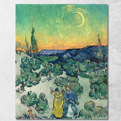 Una Passeggiata Al Crepuscolo Vincent van Gogh vvg11 quadro stampato su tela