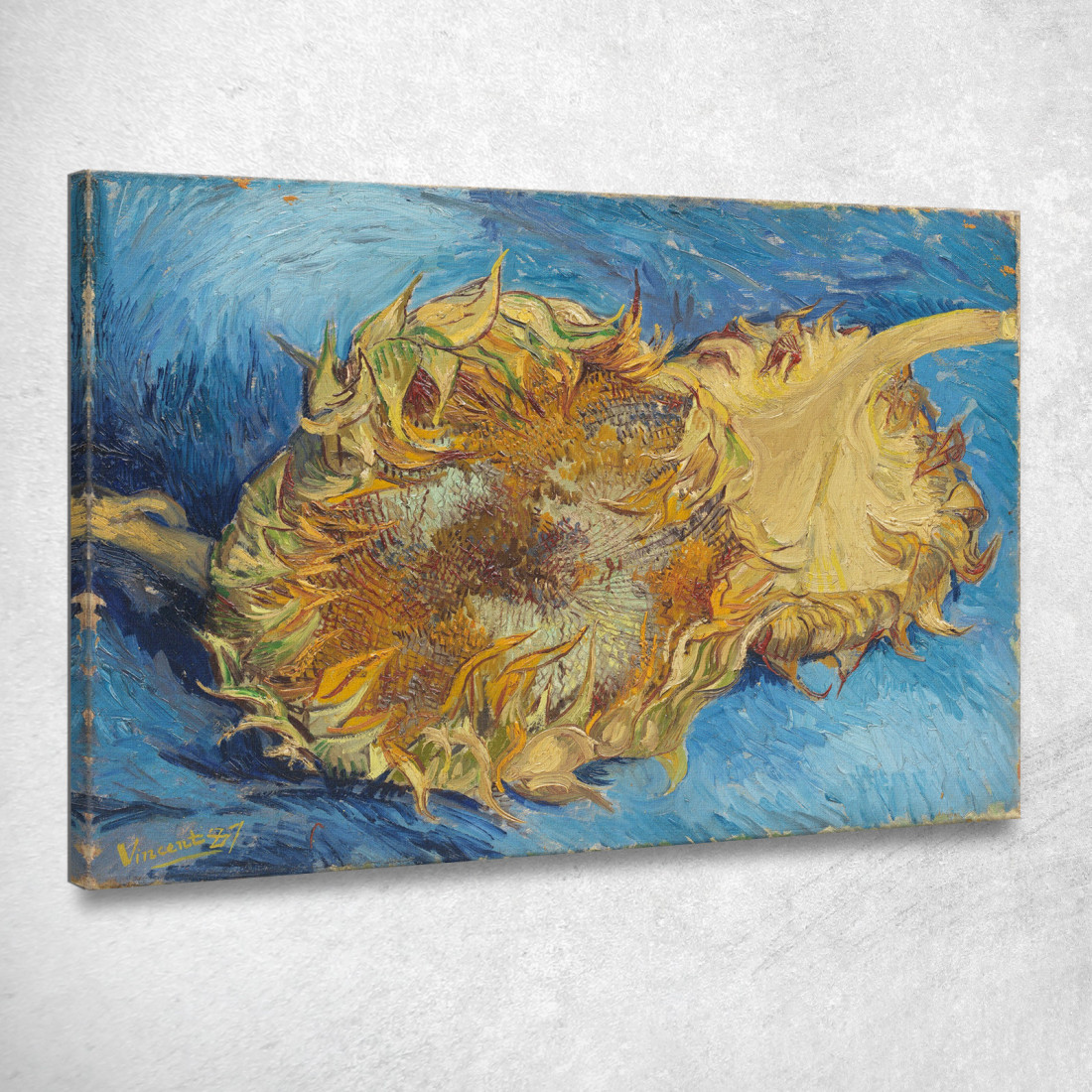 Due Girasoli Tagliati Vincent van Gogh vvg32 quadro stampato su tela