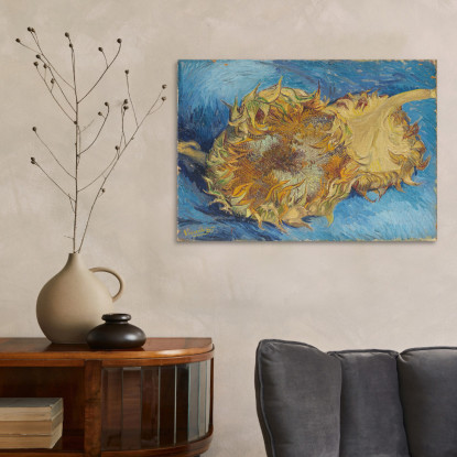 Due Girasoli Tagliati Vincent van Gogh vvg32 quadro stampato su tela