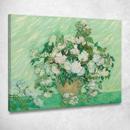 Vaso Still Life Con Rose Rosa Vincent van Gogh vvg34 quadro stampato su tela