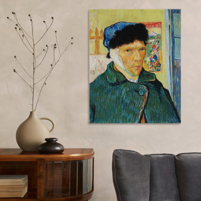 Autoritratto Con Orecchio Bendato Vincent van Gogh vvg47 quadro stampato su tela