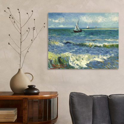 Il Mare A Les Saintes Maries De La Mer Vincent van Gogh vvg59 quadro stampato su tela