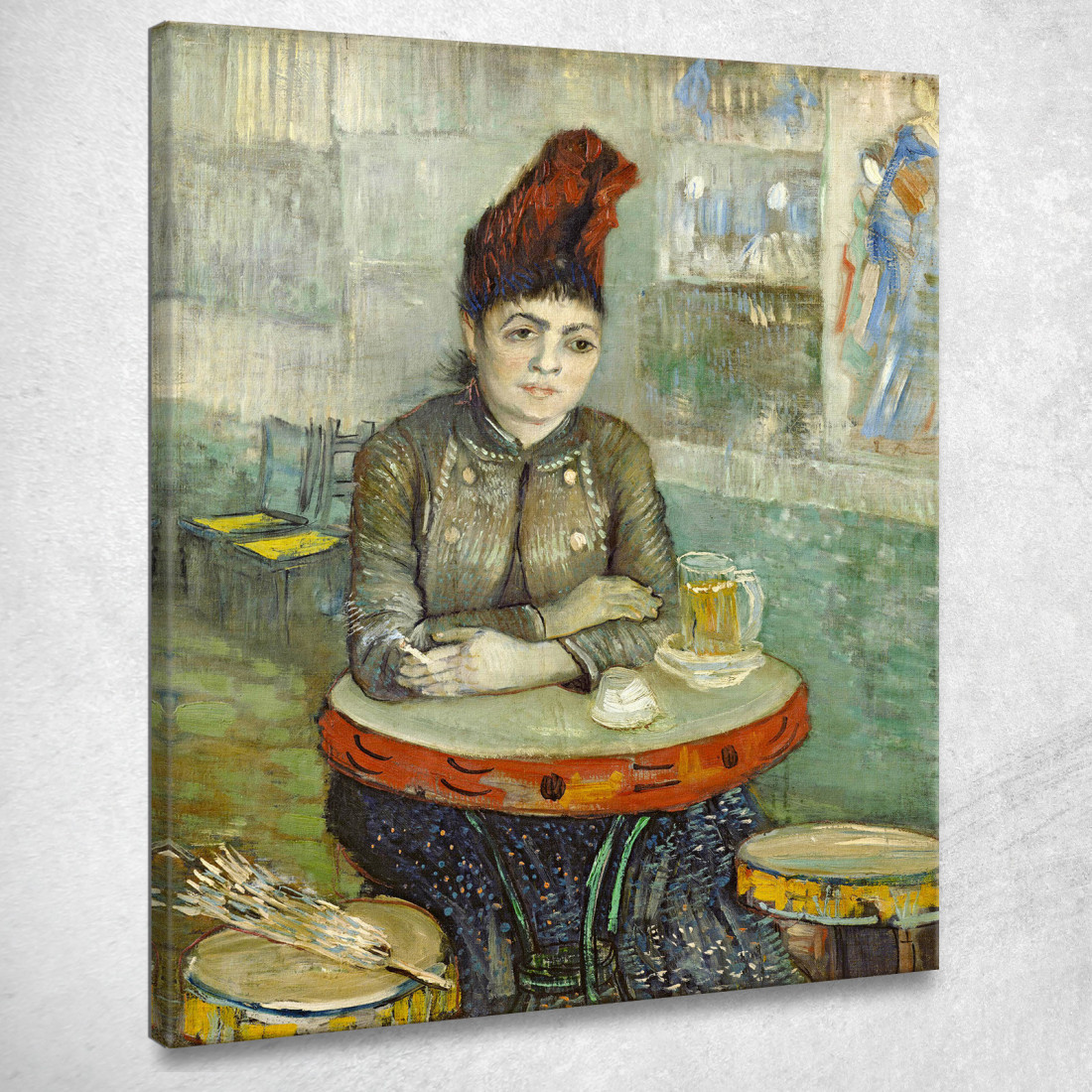 Agostina Segatori Seduta Al Café Du Tambourin Vincent van Gogh vvg89 quadro stampato su tela