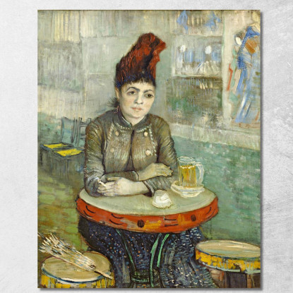 Agostina Segatori Seduta Al Café Du Tambourin Vincent van Gogh vvg89 quadro stampato su tela