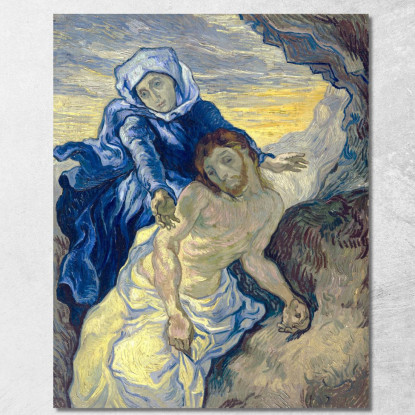 Pietà Dopo Delacroix Vincent van Gogh vvg92 quadro stampato su tela