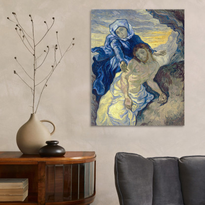 Pietà Dopo Delacroix Vincent van Gogh vvg92 quadro stampato su tela