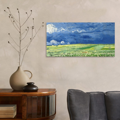 Campo Di Grano Sotto Le Nuvole Temporalesche Vincent van Gogh vvg103 quadro stampato su tela