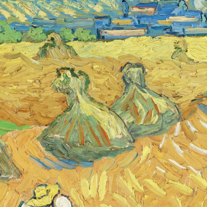 Campi Di Grano Con Reaper Auvers Vincent van Gogh vvg107 quadro stampato su tela