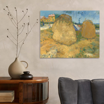 Pile Di Grano In Provenza Vincent van Gogh vvg108 quadro stampato su tela