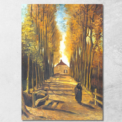 Viale Dei Pioppi In Autunno Vincent van Gogh vvg113 quadro stampato su tela