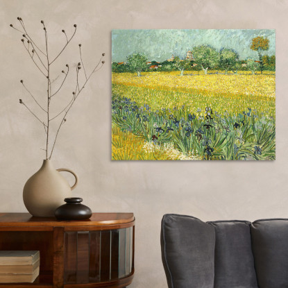 Campo Con Fiori Nei Pressi Di Arles Vincent van Gogh vvg124 quadro stampato su tela