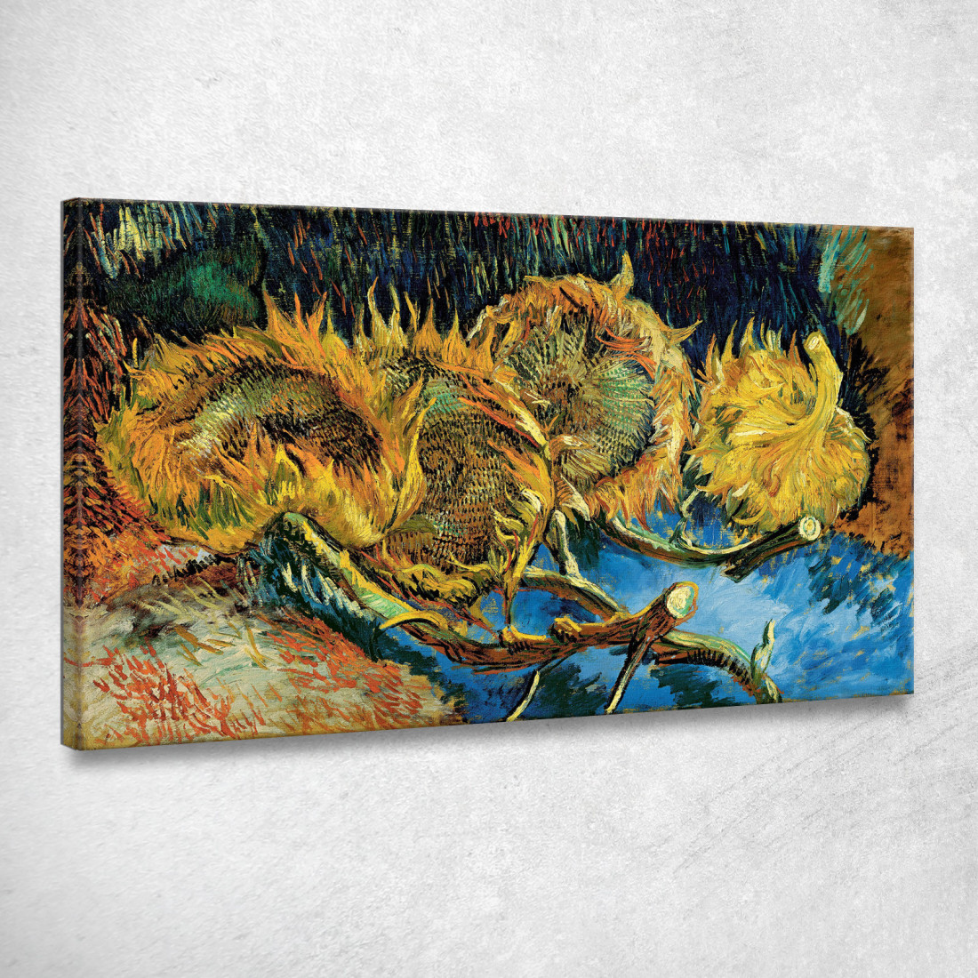 Quattro Girasoli Andati A Seme Vincent van Gogh vvg128 quadro stampato su tela Quattro Girasoli Andati A Seme Vincent van Gogh vvg128 quadro stampato su tela