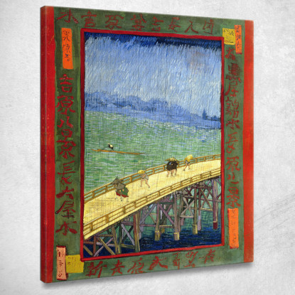 Ponte Sotto La Pioggia Dopo Hiroshige Vincent van Gogh vvg129 quadro stampato su tela