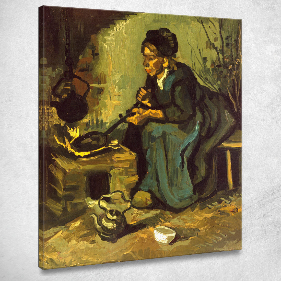 Contadina Che Cucina Da Un Camino Vincent van Gogh vvg140 quadro stampato su tela