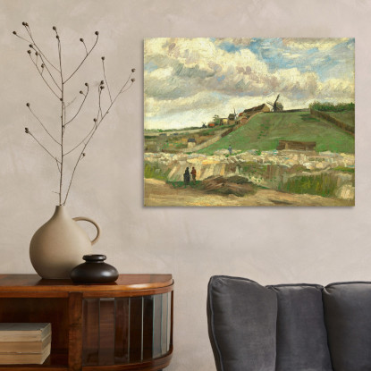 La Collina Di Montmartre Con Cava Di Pietra Vincent van Gogh vvg170 quadro stampato su tela