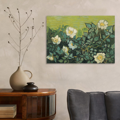 Rose Selvatiche Vincent van Gogh vvg179 quadro stampato su tela