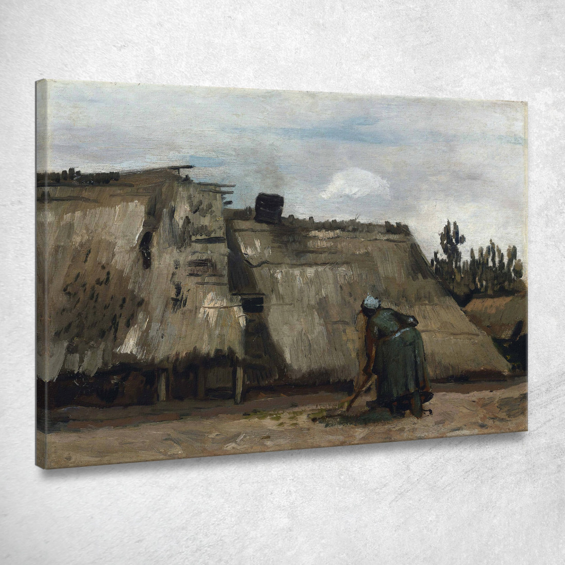 Una Contadina Che Scava Davanti Al Suo Cottage Vincent van Gogh vvg189 quadro stampato su tela Una Contadina Che Scava Davanti Al Suo Cottage Vincent van Gogh vvg189 quadro stampato su tela
