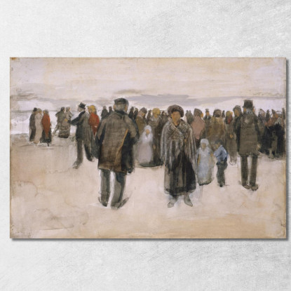 Spiaggia A Scheveningen Vincent van Gogh vvg194 quadro stampato su tela