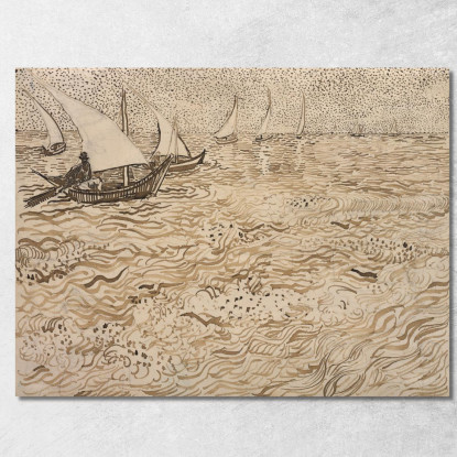 Barche A Saintes-Maries Vincent van Gogh vvg196 quadro stampato su tela